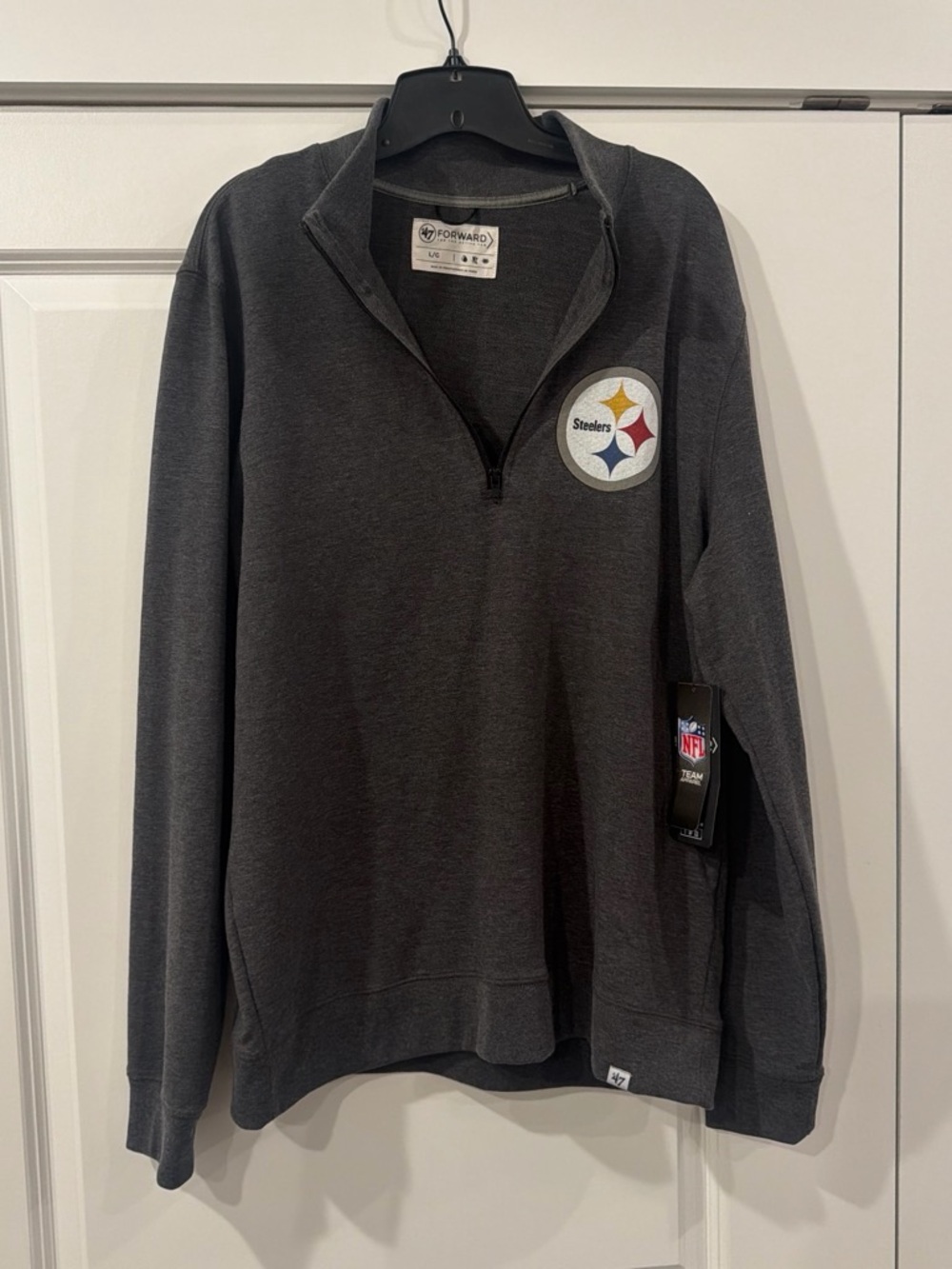 NFL Charcoal Pittsburgh Steelers Half-Zip Pullover NWT